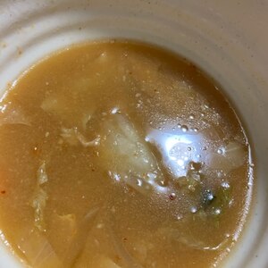 味噌汁リメイク♪キムチスープ